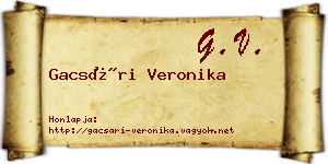 Gacsári Veronika névjegykártya